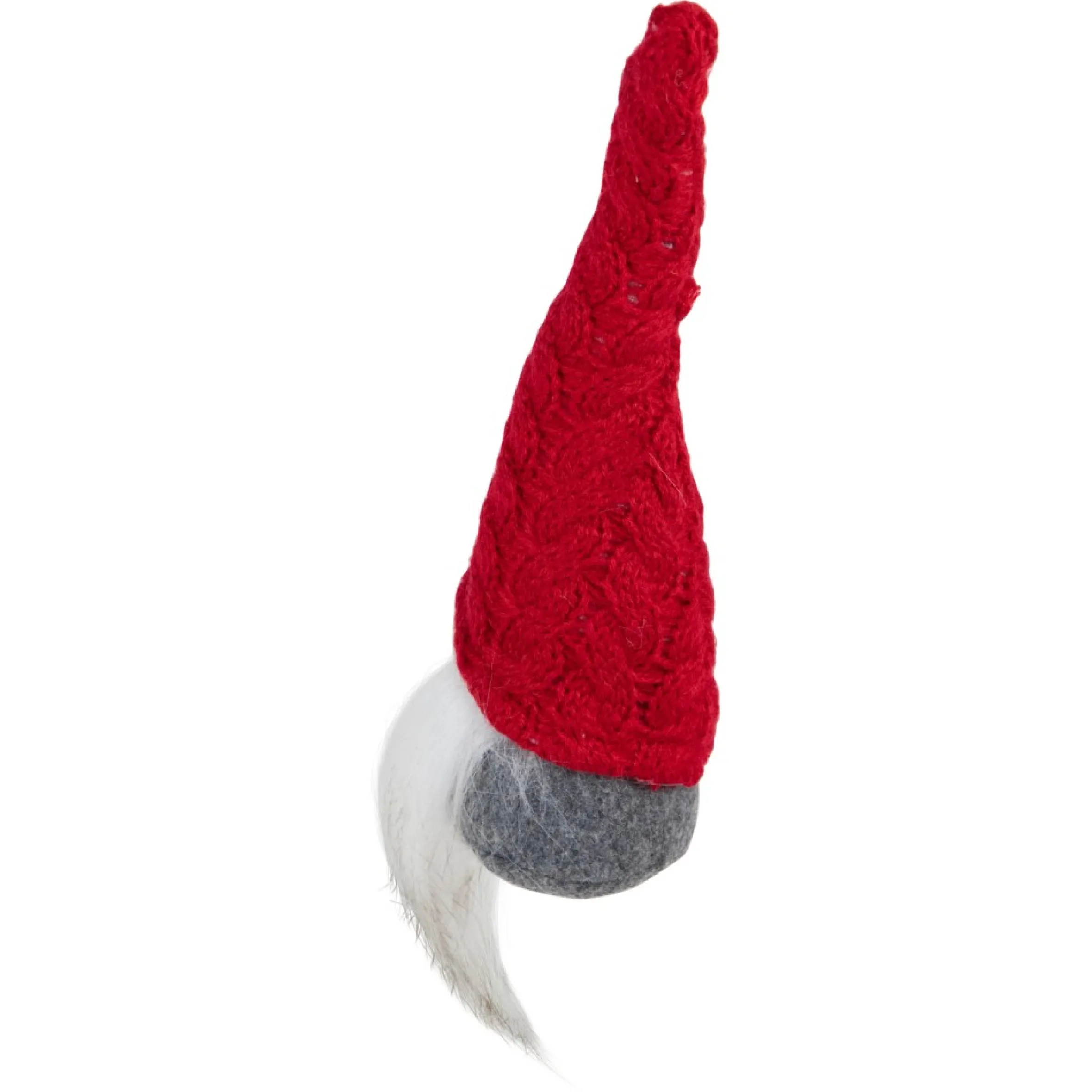 8" Gray Gnome With Red Knit Hat Christmas Decoration