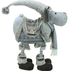 13" Gray Nordic Standing Moose Christmas Tabletop Figurine