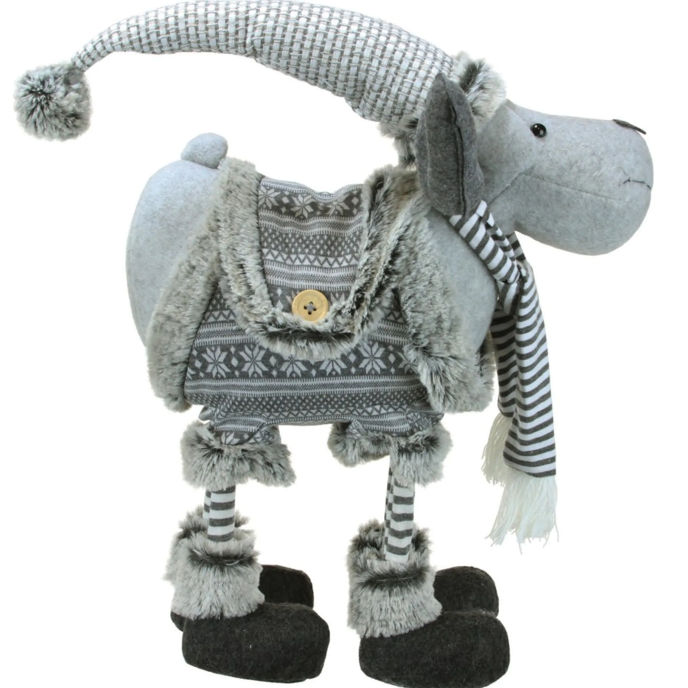 13" Gray Nordic Standing Moose Christmas Tabletop Figurine