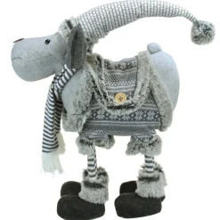 13" Gray Nordic Standing Moose Christmas Tabletop Figurine