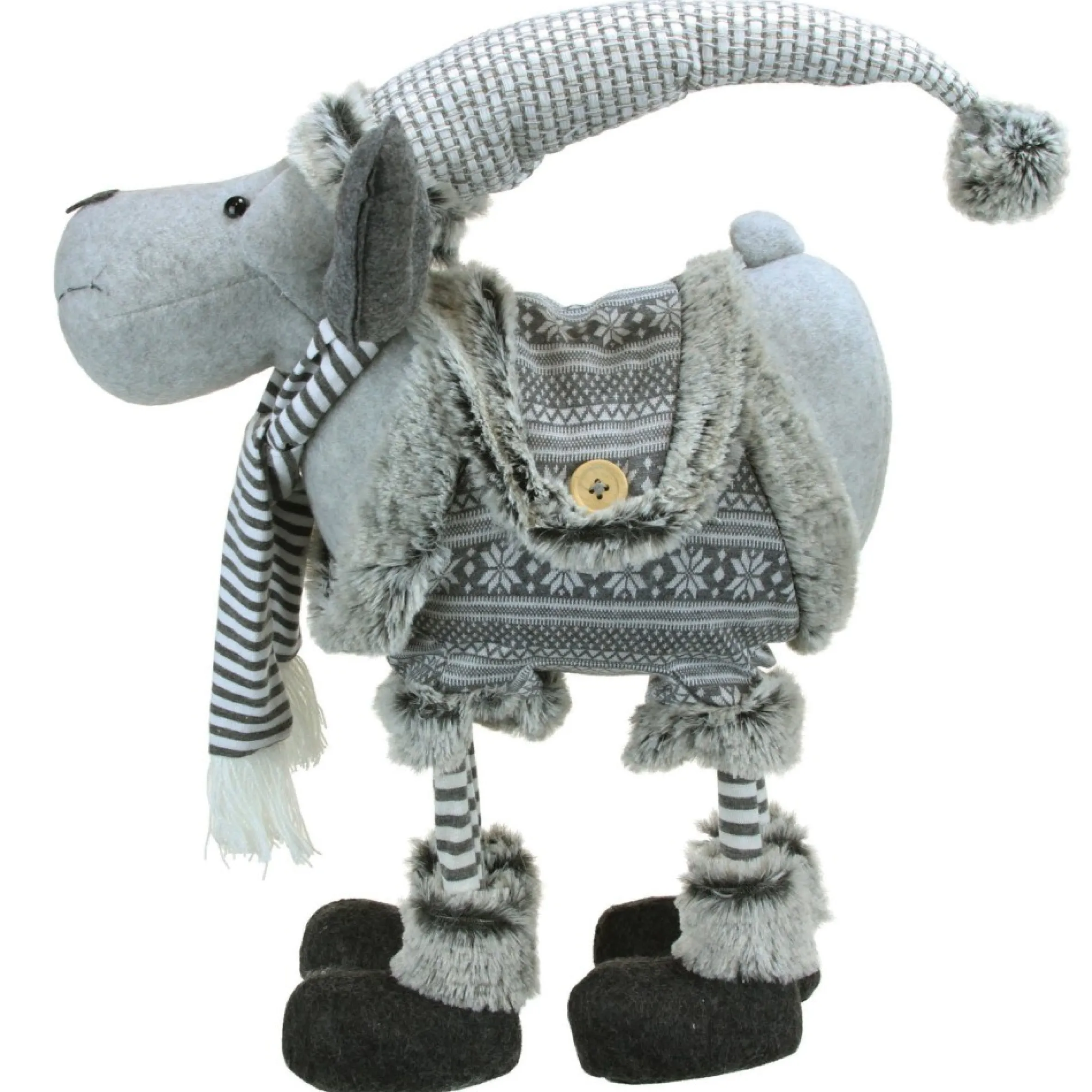 13" Gray Nordic Standing Moose Christmas Tabletop Figurine