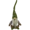 12" Green And Brown Sitting Gnome With Vest Christmas Figure