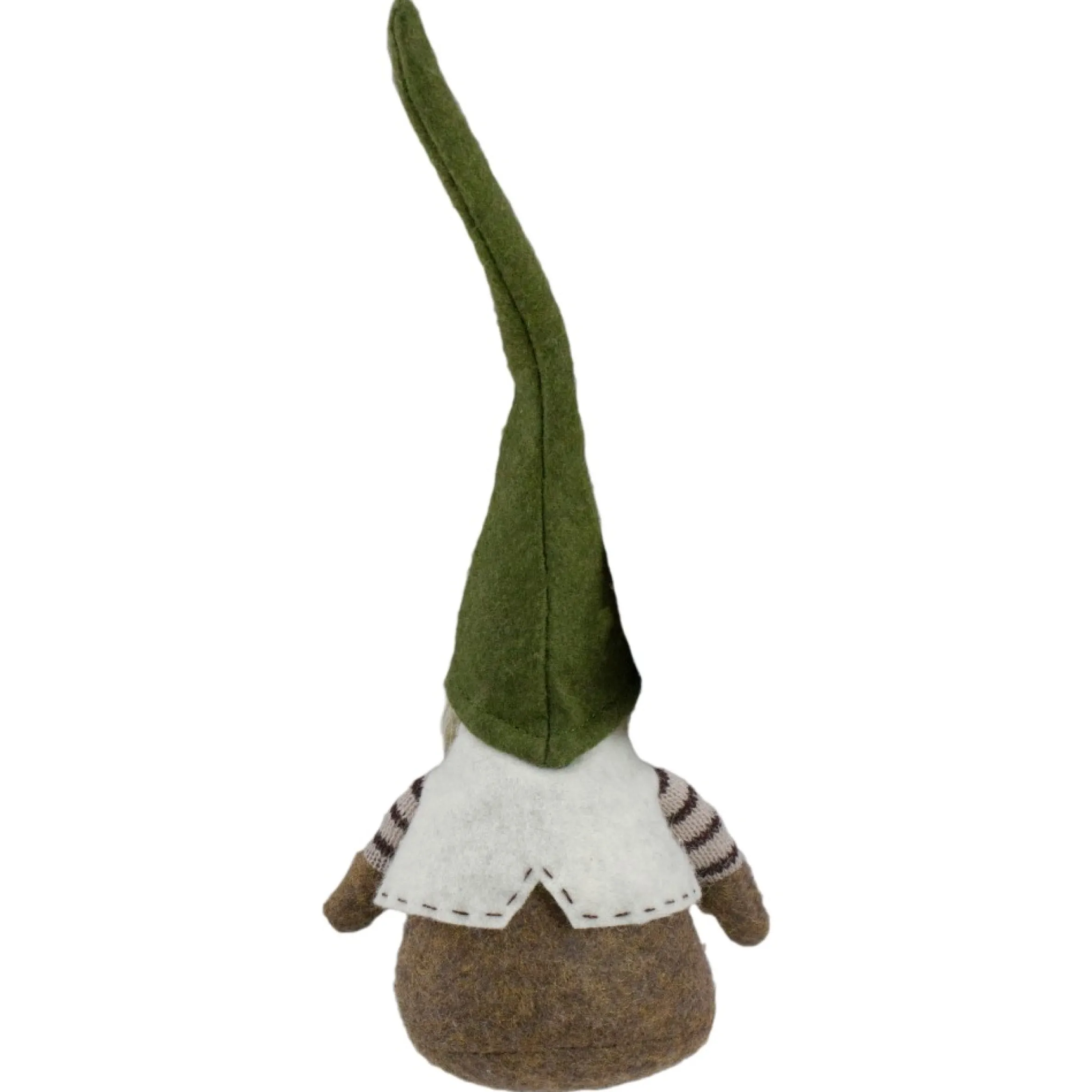 12" Green And Brown Sitting Gnome With Vest Christmas Figure