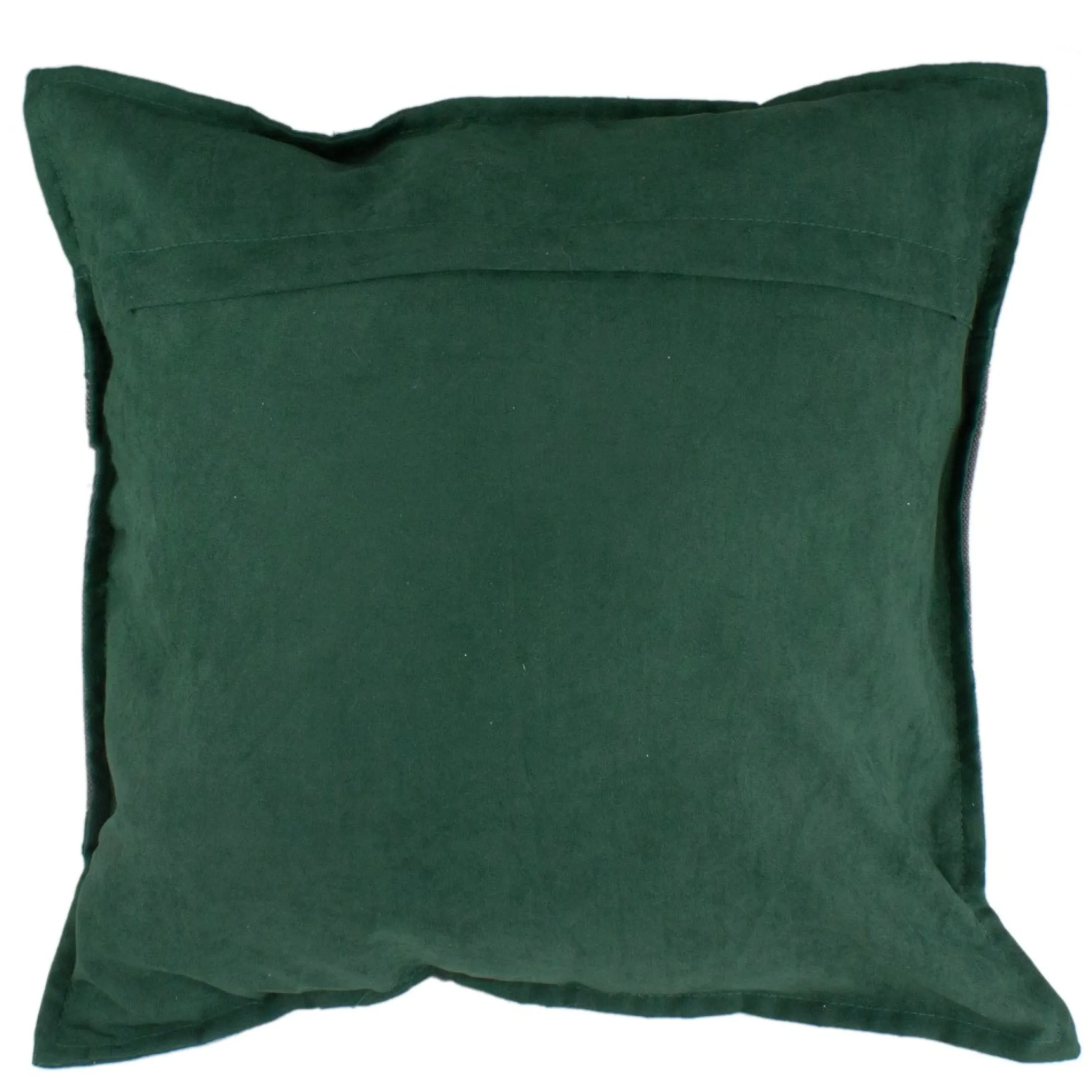 18" Green And Brown Suede "Noel" Christmas Square Throw Pillow