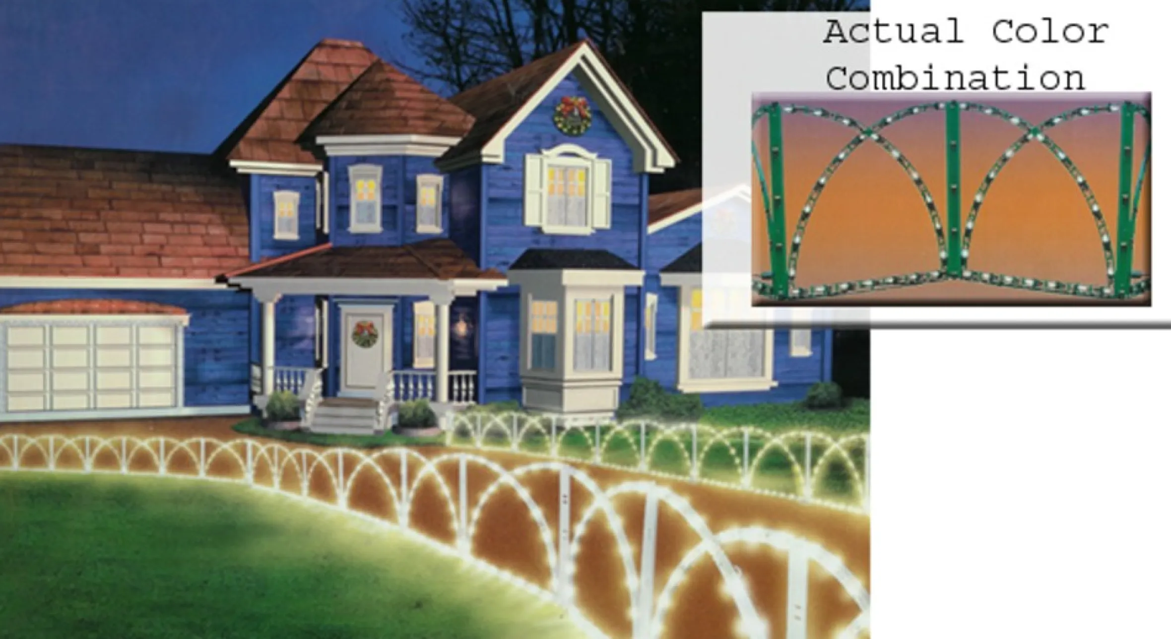 84.5'' Green And Clear Christmas Lights Outdoor Decor