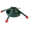 19" Green And Red Christmas Tree Stand For Real Trees