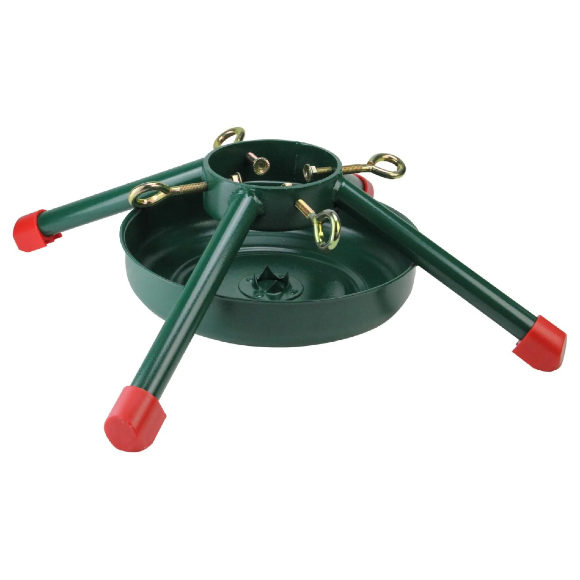 19" Green And Red Christmas Tree Stand For Real Trees