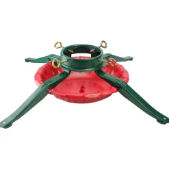 28' Green And Red Real Live Christmas Tree Stand