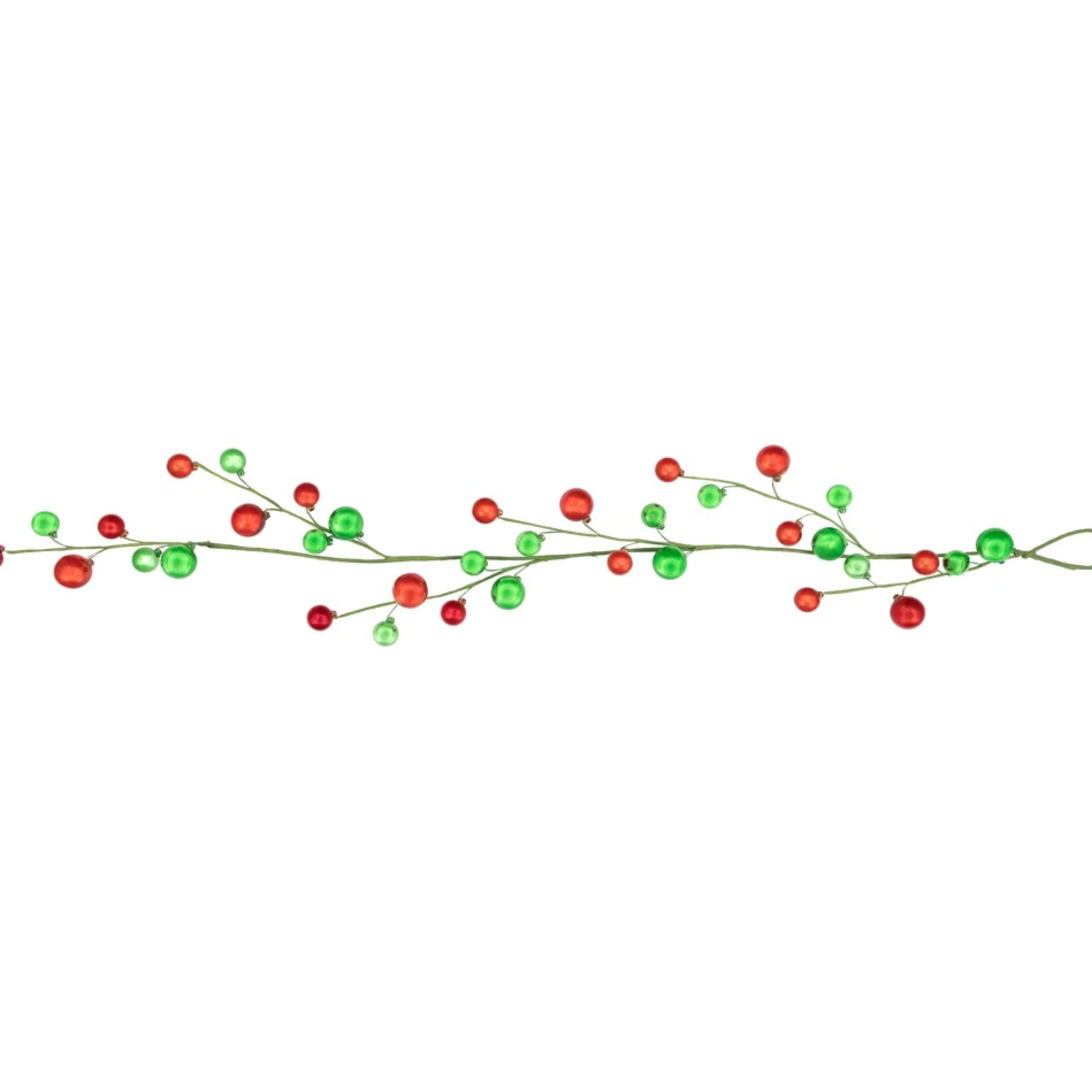 4' Green And Red Shatterproof Ornament Ball Christmas Garland