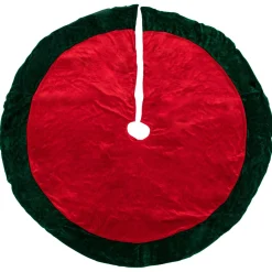 60" Green And Red Traditional Christmas Tree Skirt