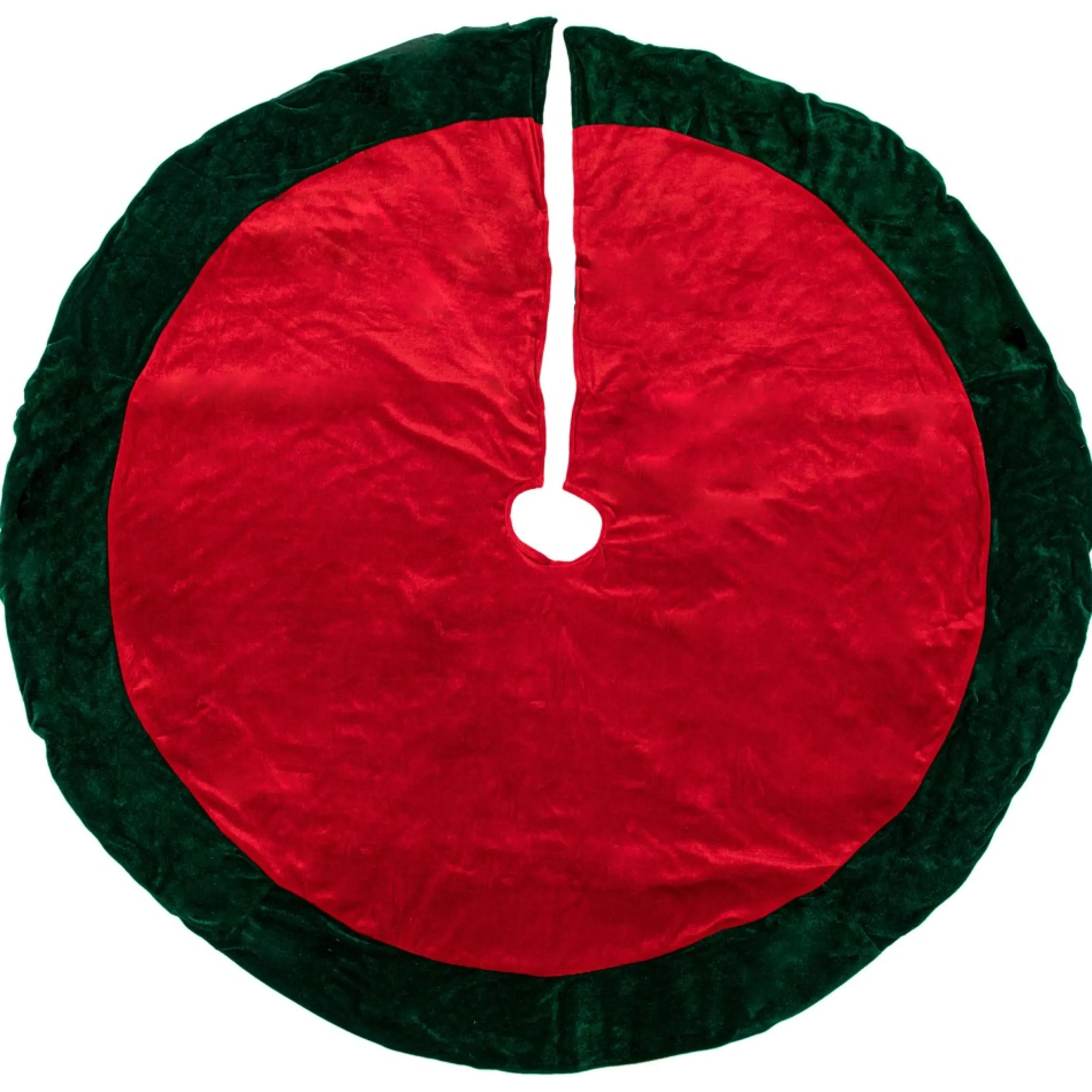 60" Green And Red Traditional Christmas Tree Skirt