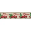 Green And Red Vintage Trucks With Christmas Trees Wired Craft Ribbon 2.5" X 16 Yards