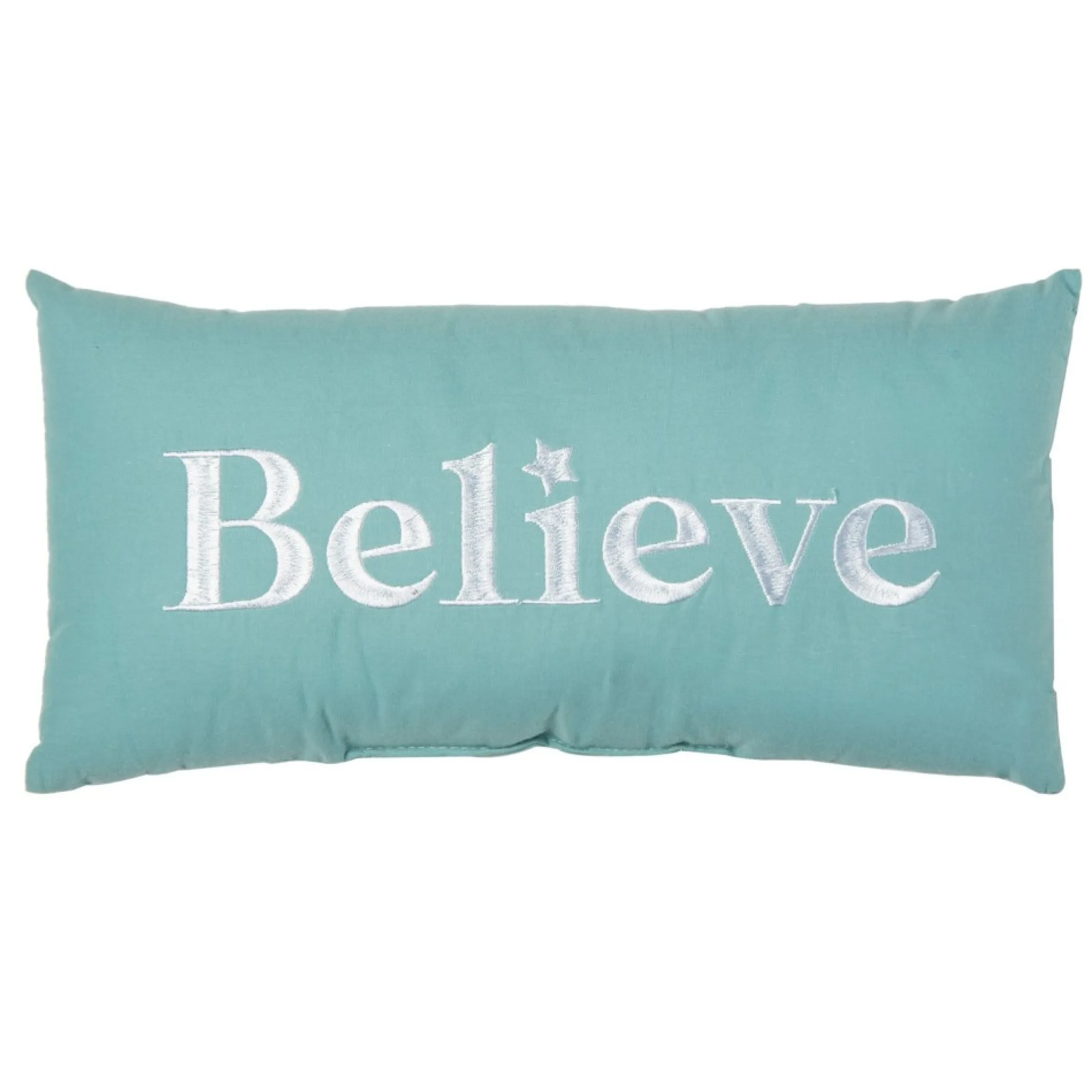 14" Green And White Embroidered Coastal Holiday Rectangular Throw Pillow