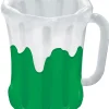 27" Green And White Solid Inflatable Beer Mug Cooler