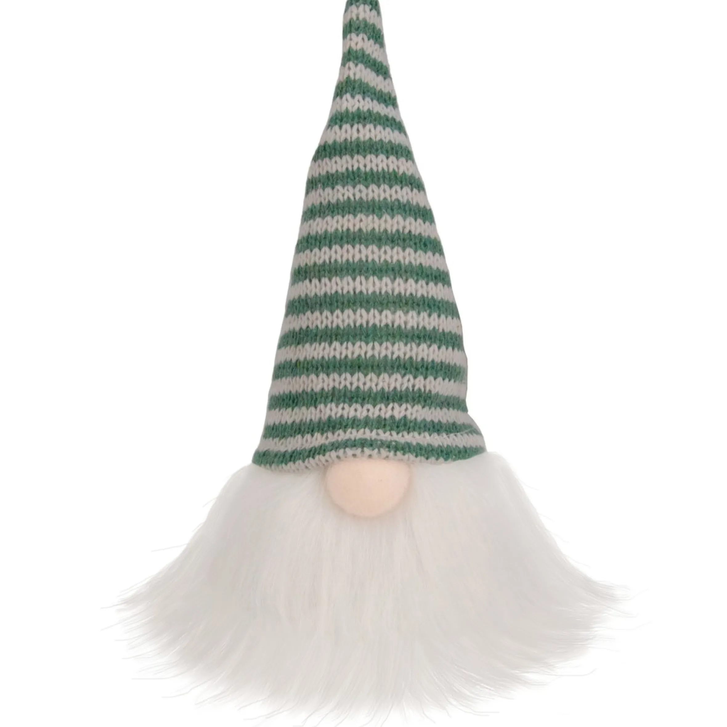 5.5" Green And White Striped Knit Gnome Christmas Figure