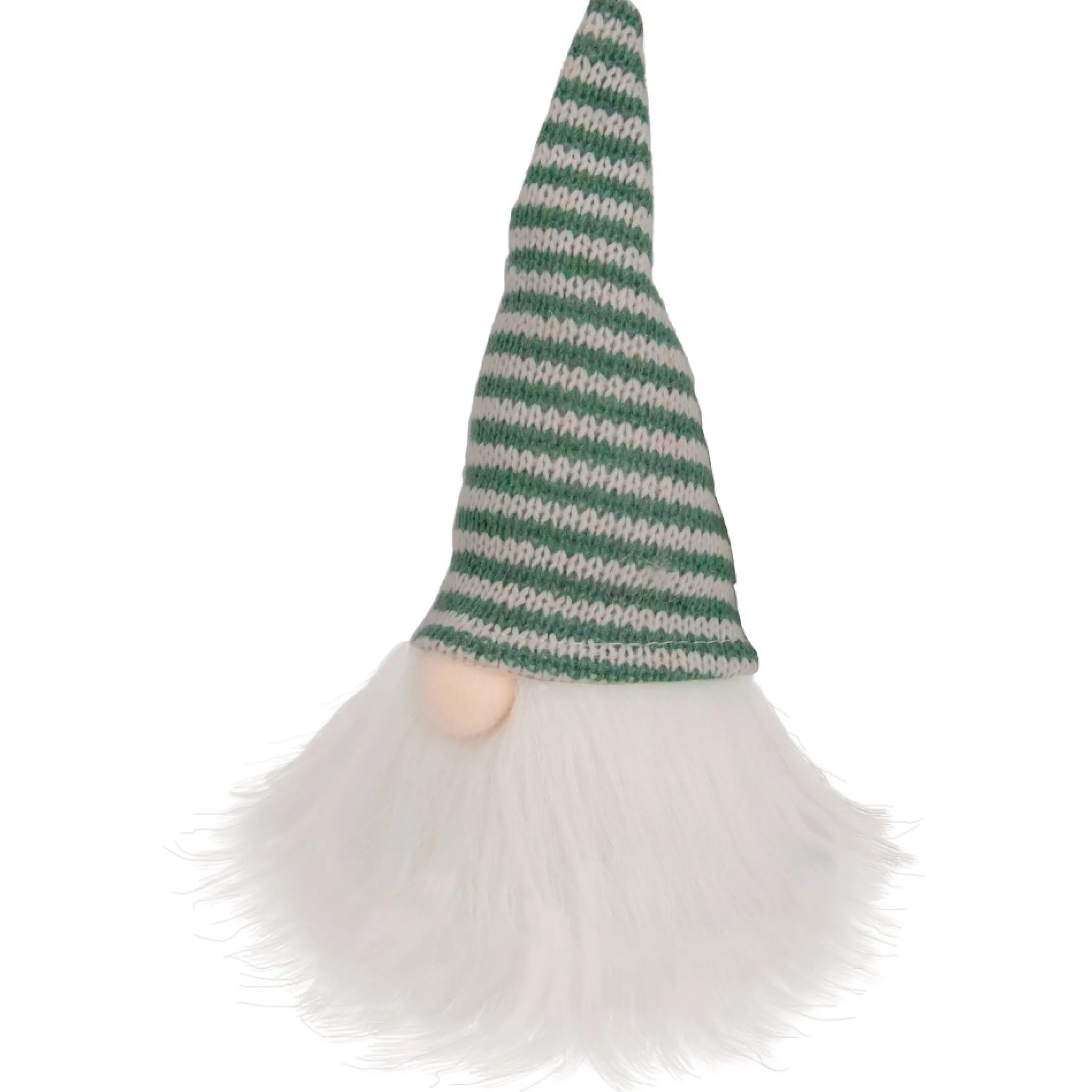 5.5" Green And White Striped Knit Gnome Christmas Figure