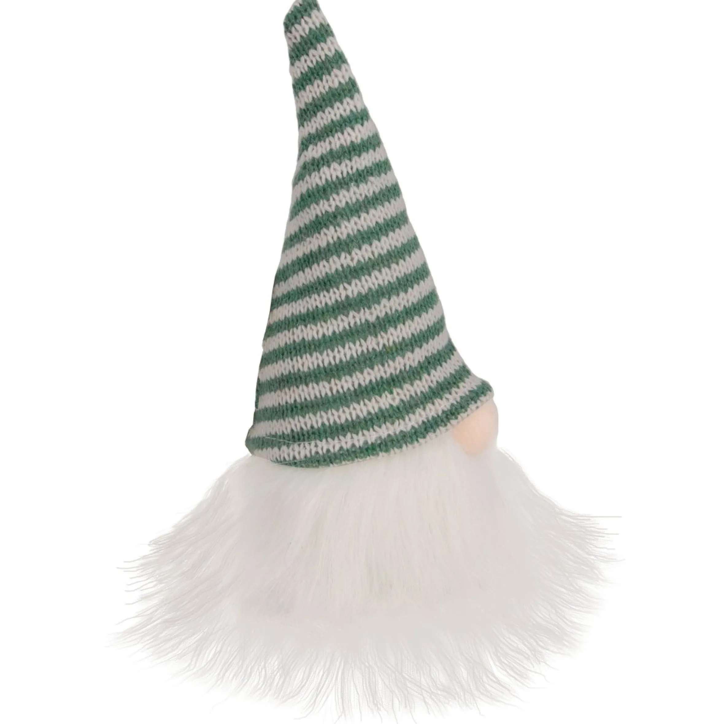 5.5" Green And White Striped Knit Gnome Christmas Figure