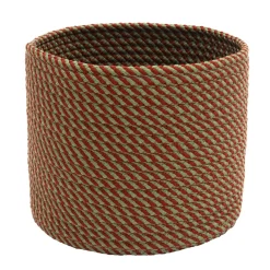 12" Green Braided Twisted Christmas Woven Storage Basket