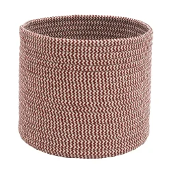 12" Green Braided Zig-Zag Christmas Woven Storage Basket