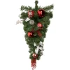 24" Green Cedar Artificial Christmas Teardrop Swag, Unlit