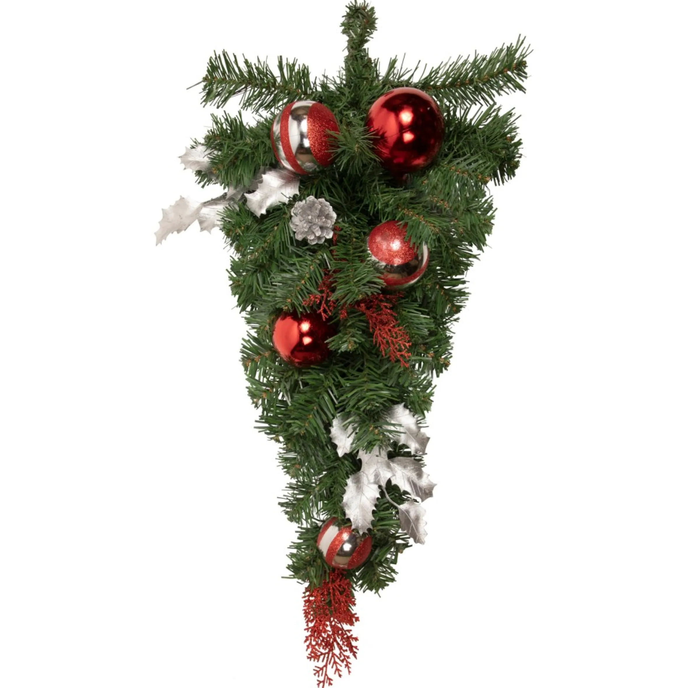 24" Green Cedar Artificial Christmas Teardrop Swag, Unlit
