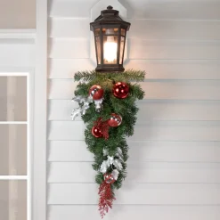 24" Green Cedar Artificial Christmas Teardrop Swag, Unlit