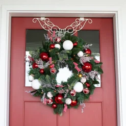 30" Green Christmas Nordic Led Artificial Wreath - Pre-Lit