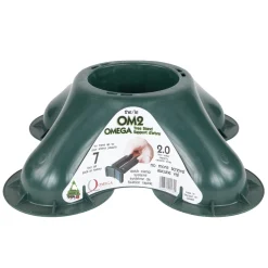 Green Christmas Tree Stand With Clamping System - For Live Trees Up To 10'