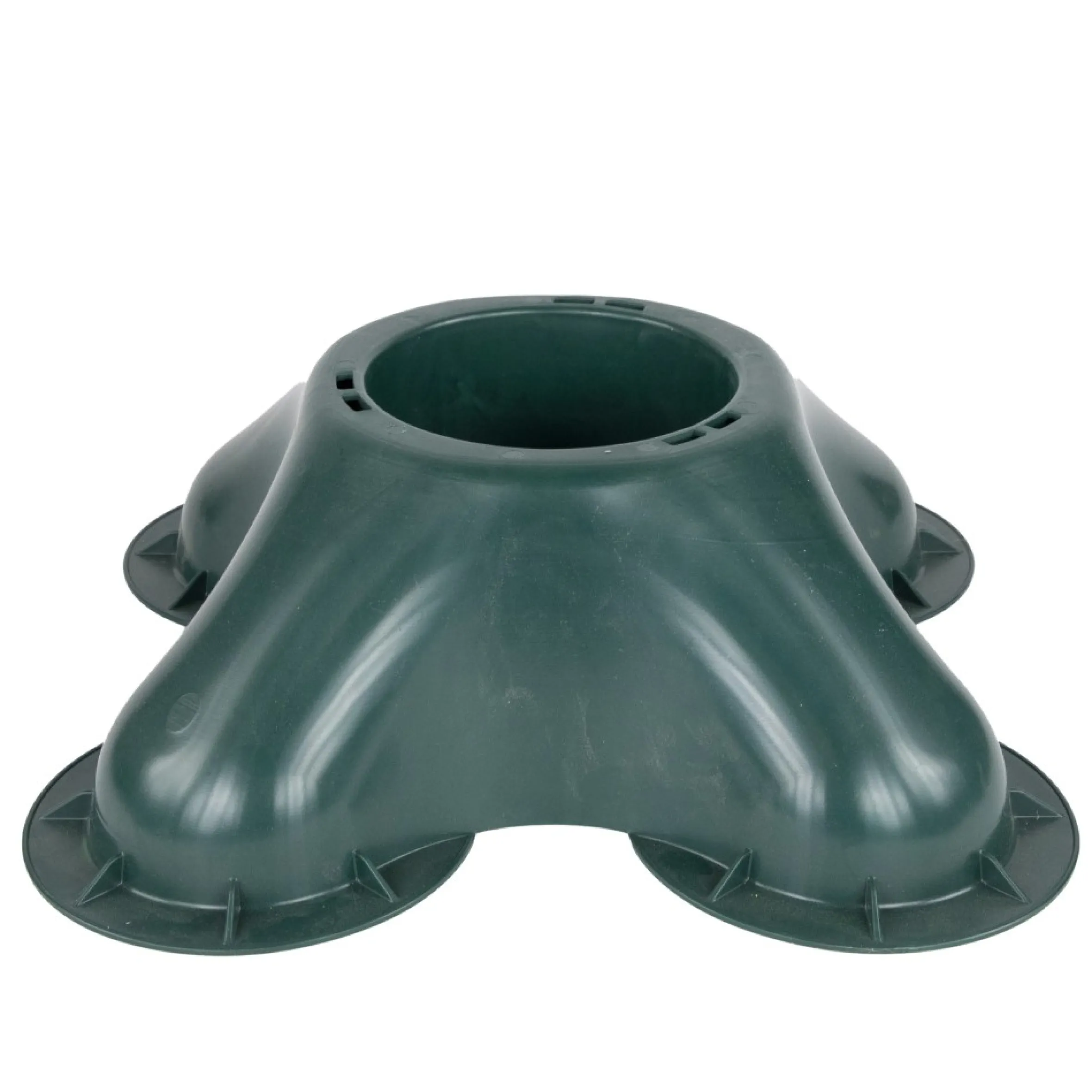 Green Christmas Tree Stand With Clamping System - For Live Trees Up To 10'