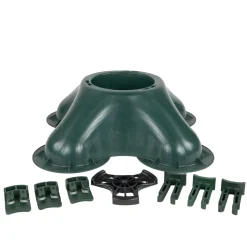 Green Christmas Tree Stand With Clamping System - For Live Trees Up To 10'