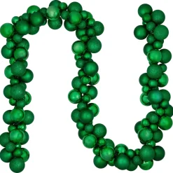 6' Green 3-Finish Shatterproof Ball Christmas Garland