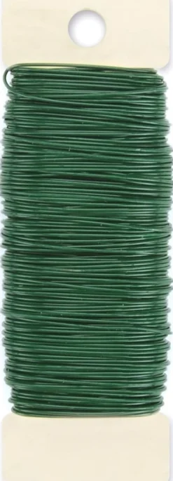 Green Floral Paddle Crafting Wire - 22 Gauge - 114'