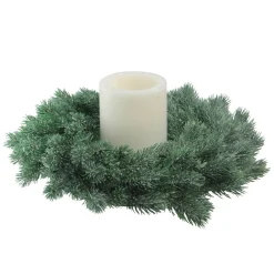 Green Frosted Pine Artificial Christmas Wreath - 16-Inch, Unlit