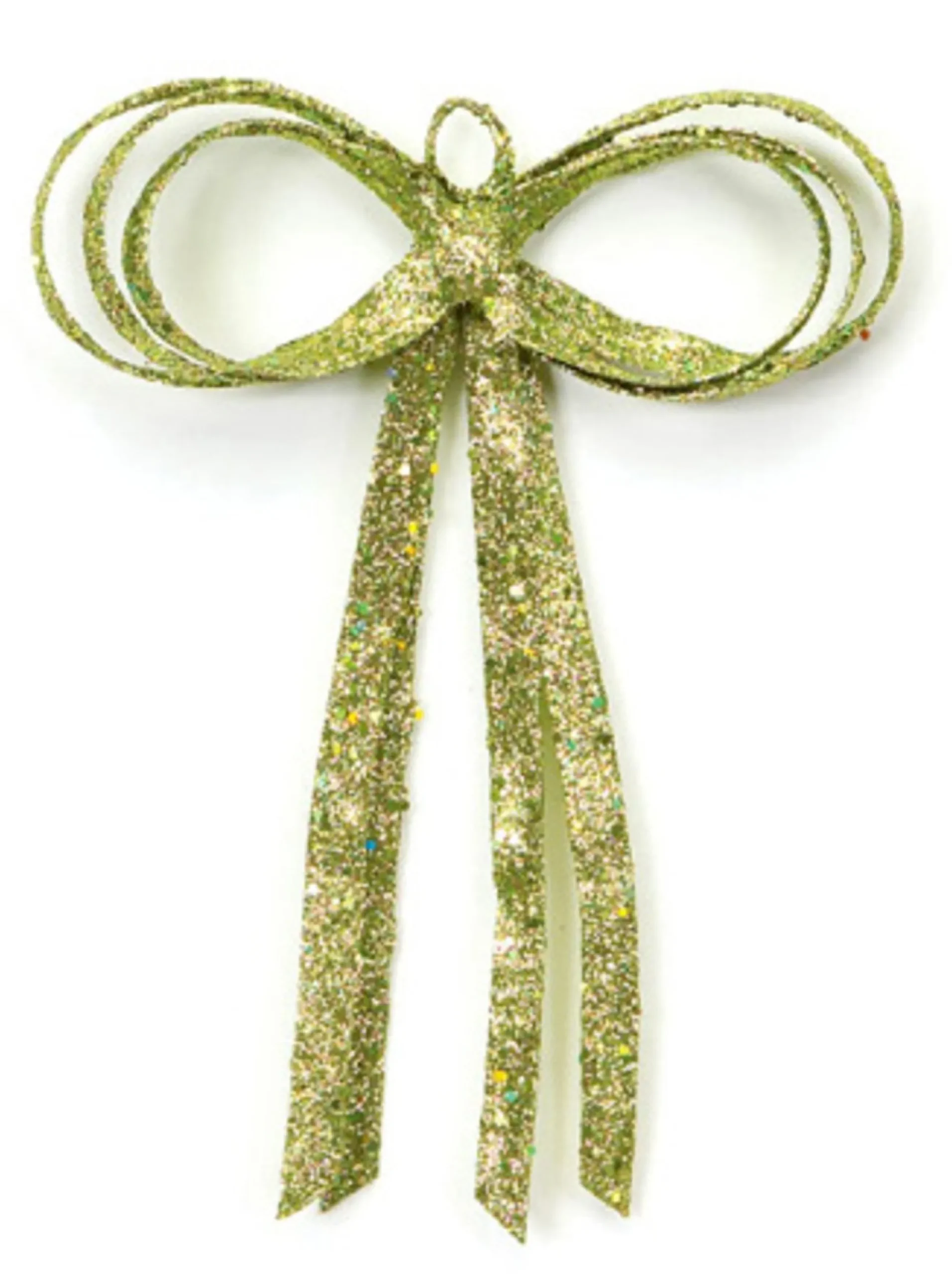 12" Green Glitter Drenched Bow Christmas Wall Decor