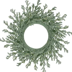 20" Green Glittered Artificial Coral Christmas Wreath