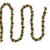 5' Green, Gold And Red Jingle Bell Christmas Garland, Unlit