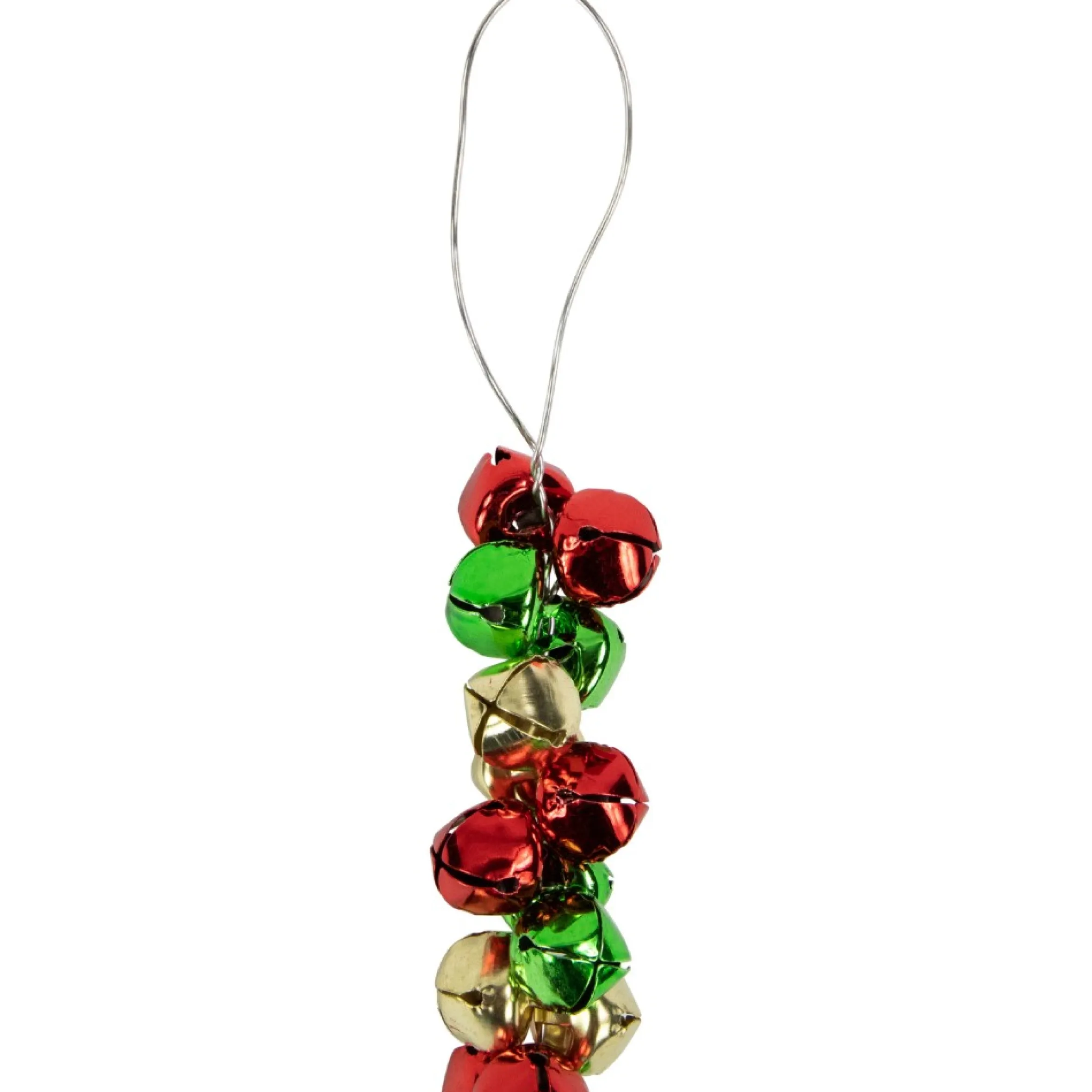 5' Green, Gold And Red Jingle Bell Christmas Garland, Unlit