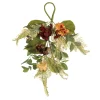 20" Green Harvest Eucalyptus And Moody Flower Swag, Unlit