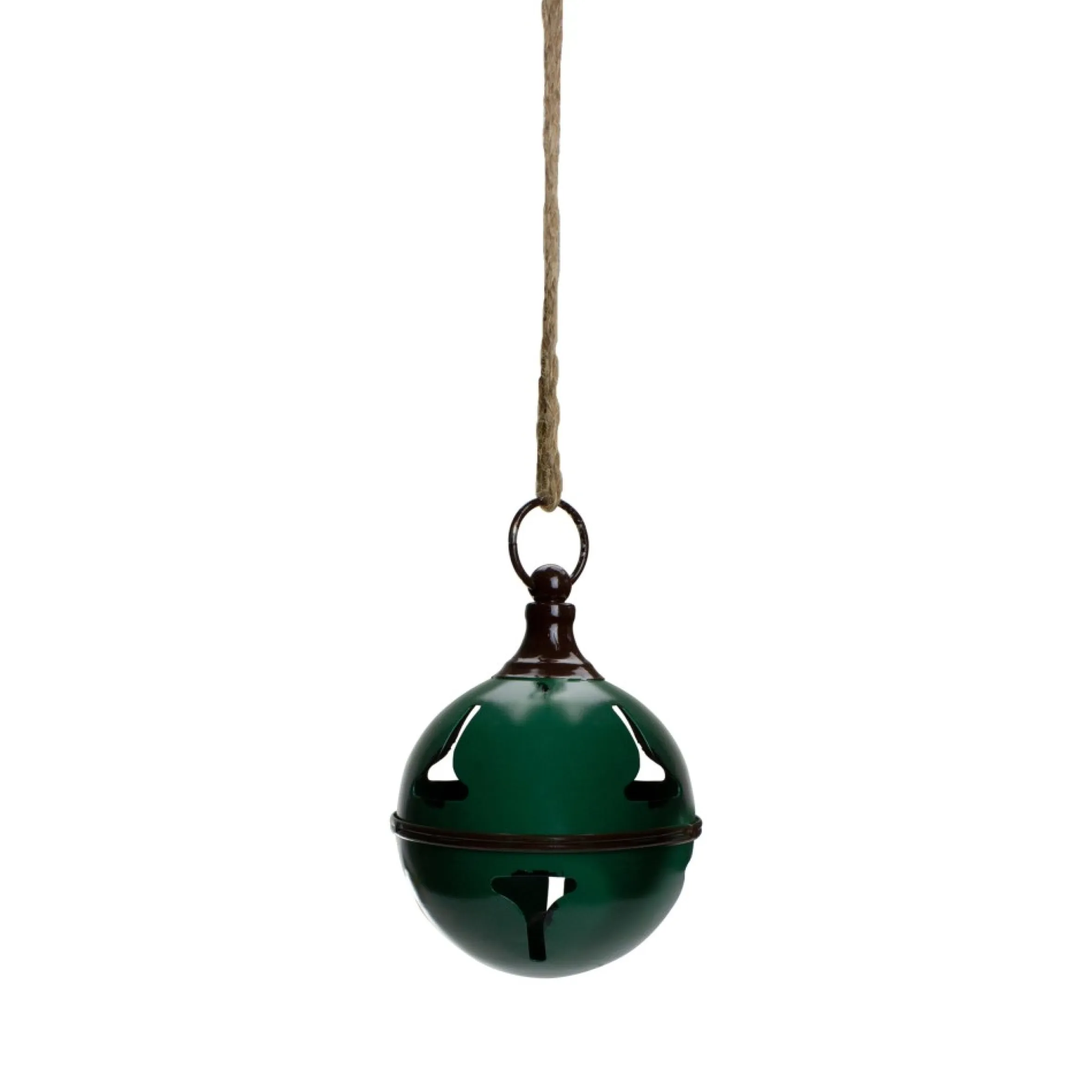5" Green Metal Jingle Bell Hanging Christmas Decoration