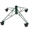 Green Metal Rolling Christmas Tree Stand For 6.5' - 7.5' Artificial Trees
