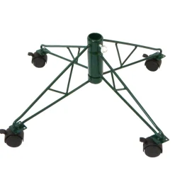 Green Metal Rolling Christmas Tree Stand For 6.5' - 7.5' Artificial Trees