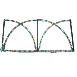 7' Green Pathway Fence With Multicolored Christmas Lights Outdoor Decoration