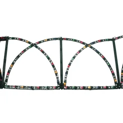 7' Green Pathway Fence With Multicolored Christmas Lights Outdoor Decoration