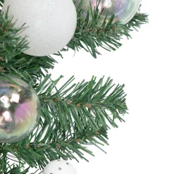 6' Green Pine Artificial Christmas Garland With Berries And Iridescent Ornaments