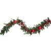 6' Green Pine Artificial Christmas Garland With Plaid Ornaments And Bows