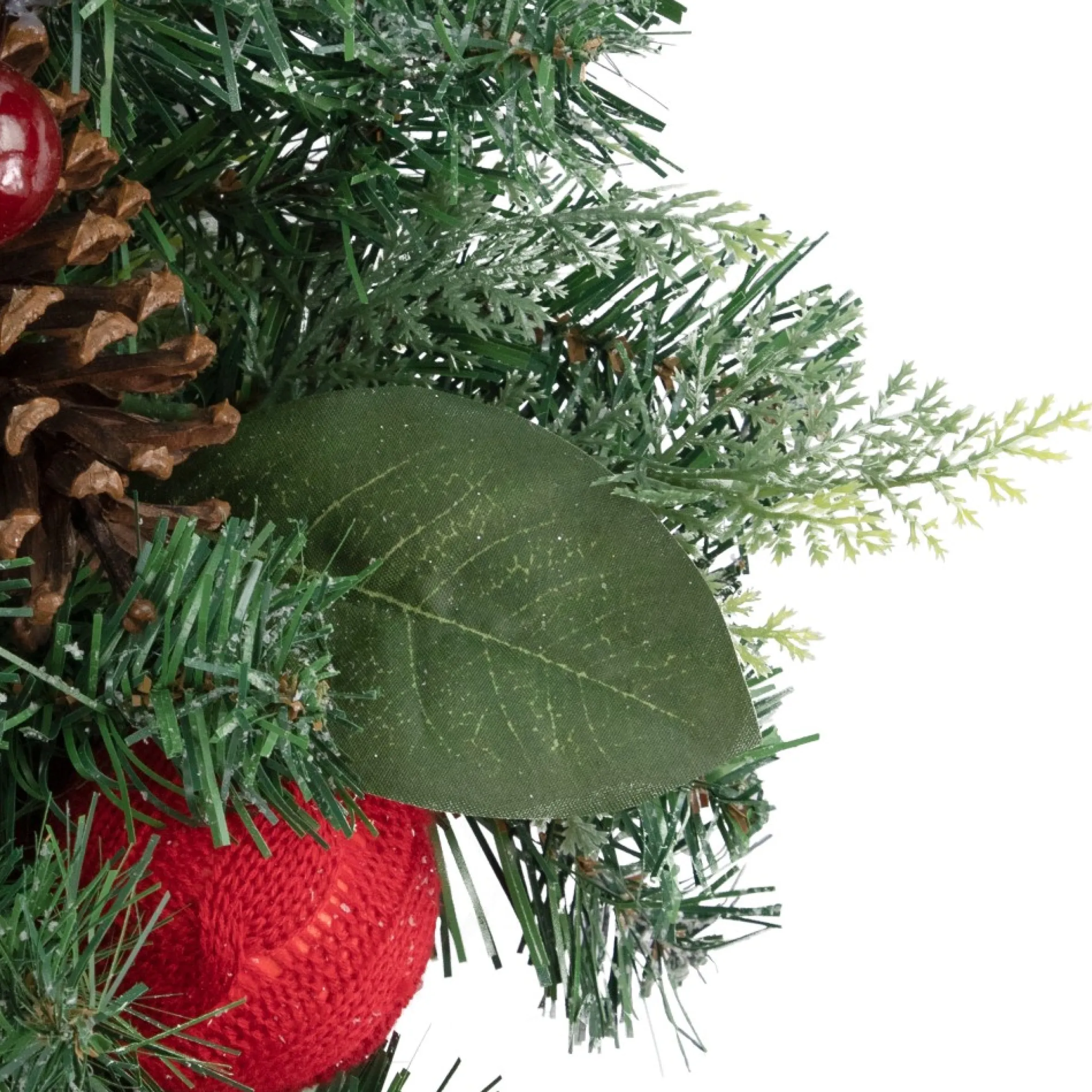 6' Green Pine Artificial Christmas Garland With Plaid Ornaments And Bows