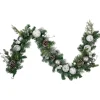 6' Green Pine Frosted Artificial Christmas Garland With Pinecones And Ornaments, Unlit