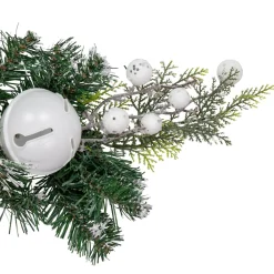 6' Green Pine Frosted Artificial Christmas Garland With Pinecones And Ornaments, Unlit
