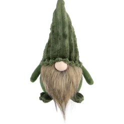 12" Green Plush Christmas Gnome Decoration