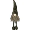 20" Green Sitting Christmas Gnome With Knitted Dangling Legs